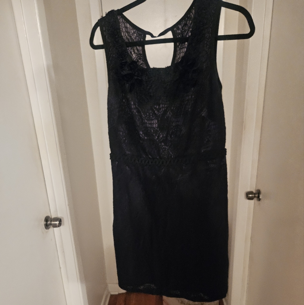 Chelsea & Violet Black Lace Backless Dress